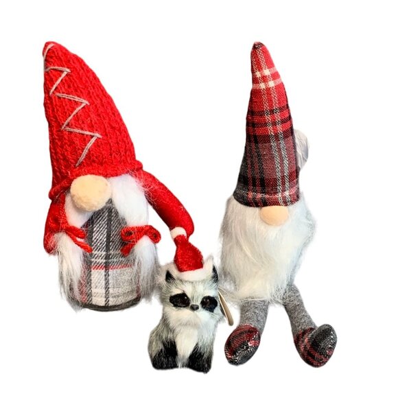 Handmade Holiday Gnome & Raccoon Ornaments Set - Picture 1 of 9